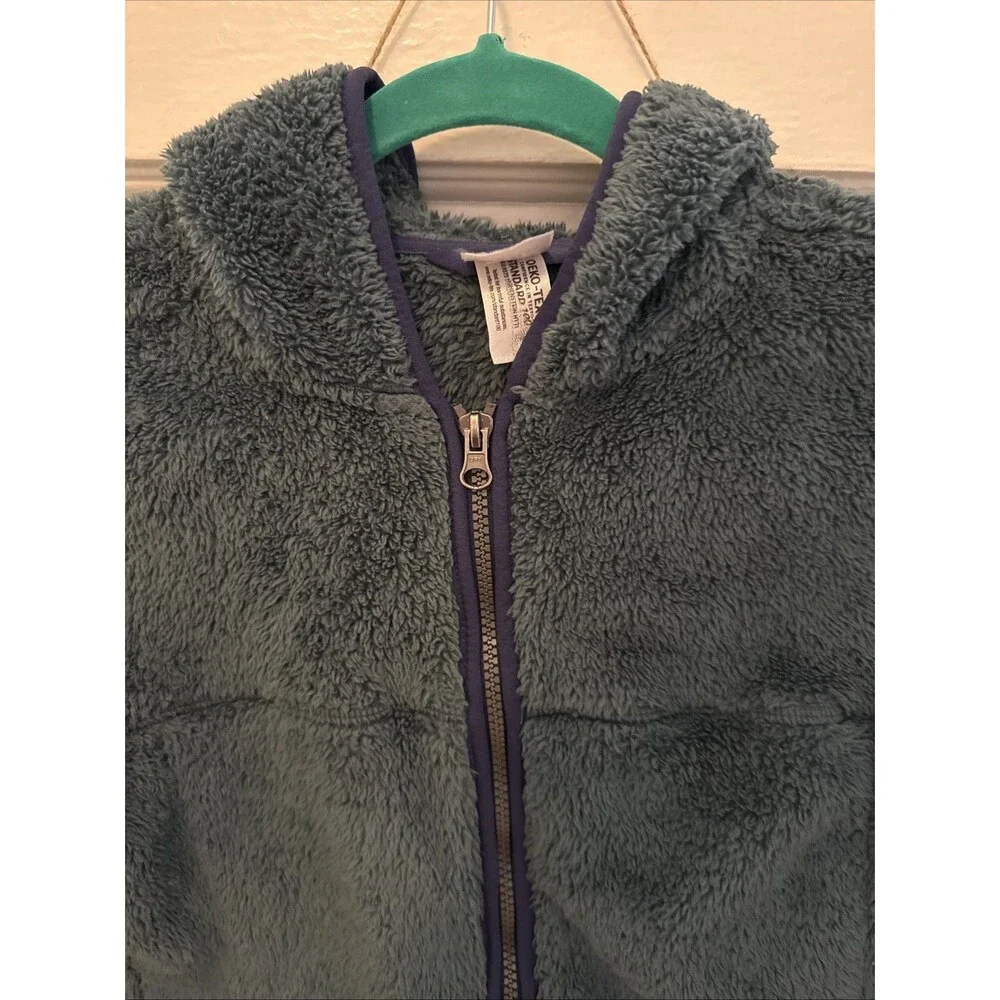 Hanna Andersson Unisex Fleece Jacket Green Long Sleeve Zip Kids 10